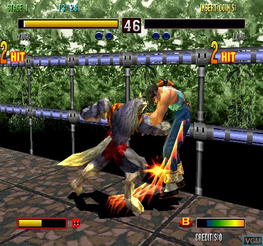 In-game screen of the game Bloody Roar 2 on MAME