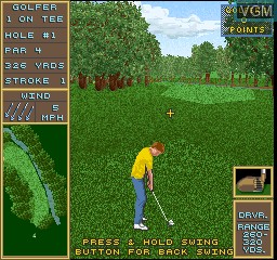 In-game screen of the game Golden Par Golf on MAME