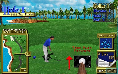 In-game screen of the game Golden Tee 3D Golf on MAME