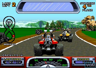 In-game screen of the game Road Riot 4WD on MAME