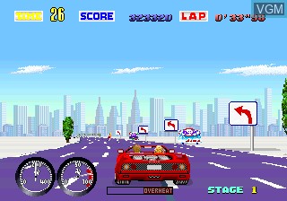 In-game screen of the game Turbo Out Run on MAME