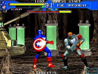In-game screen of the game Avengers In Galactic Storm on MAME