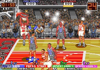 In-game screen of the game 3 On 3 Dunk Madness on MAME