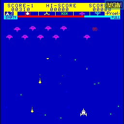 In-game screen of the game Astro Combat on MAME