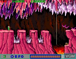 In-game screen of the game The Burning Cavern on MAME
