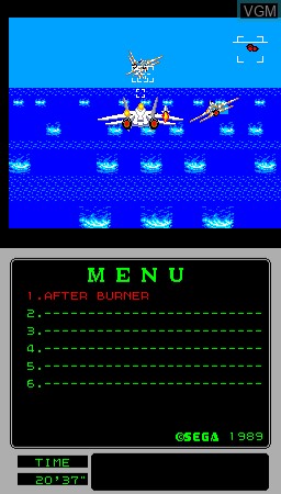 In-game screen of the game MegaTech - After Burner on MAME