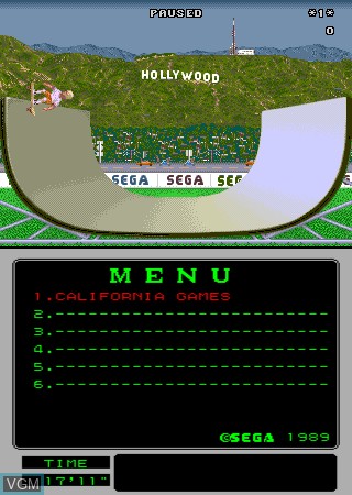 In-game screen of the game MegaTech - California Games on MAME