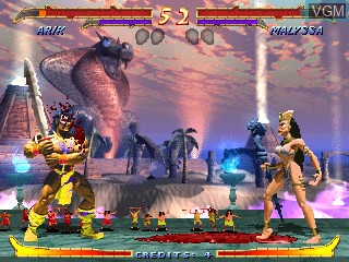 In-game screen of the game Primal Rage 2 on MAME