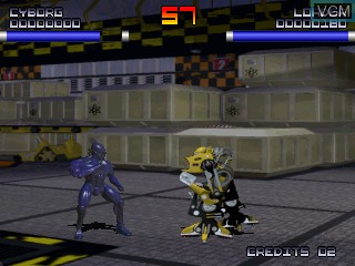In-game screen of the game Rise of the Robots on MAME