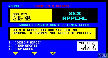 In-game screen of the game Sex Appeal on MAME