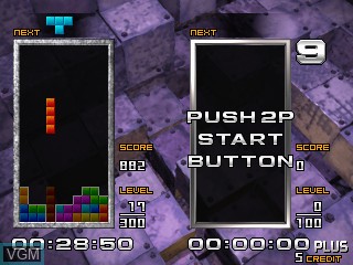 In-game screen of the game Tetris - The Absolute - The Grand Master 2 Plus on MAME