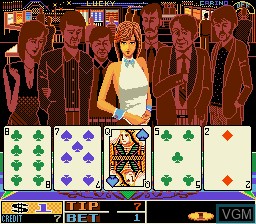 In-game screen of the game Three Ds - Three Dealers Casino House on MAME