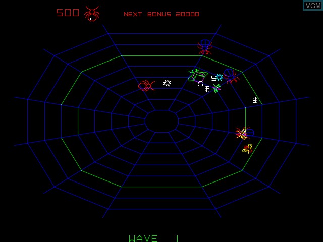 In-game screen of the game Black Widow on MAME