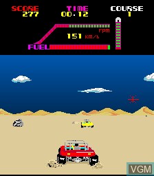In-game screen of the game Buggy Challenge on MAME