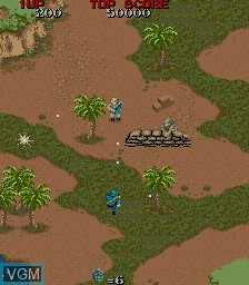 In-game screen of the game Commando on MAME