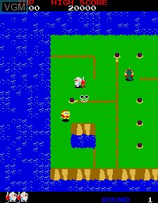 In-game screen of the game Dig Dug II on MAME