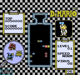 In-game screen of the game Vs. Dr. Mario on MAME