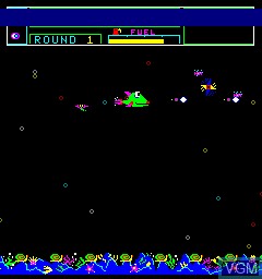In-game screen of the game Funky Fish on MAME