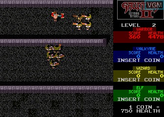 In-game screen of the game Gauntlet II on MAME