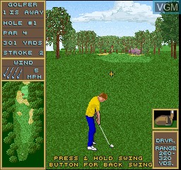 In-game screen of the game Golden Tee Golf on MAME