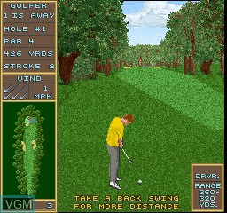 In-game screen of the game Golden Tee Golf II on MAME