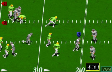 In-game screen of the game High Impact Football on MAME