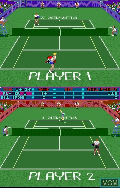 In-game screen of the game Hot Shots Tennis on MAME
