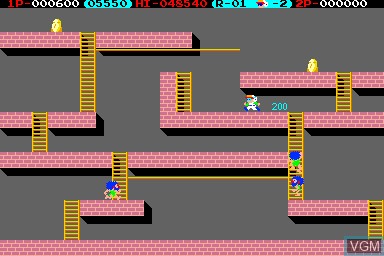 In-game screen of the game Lode Runner on MAME