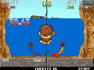 In-game screen of the game B.C. Story on MAME