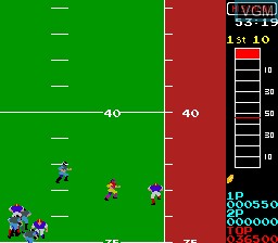 In-game screen of the game 10-Yard Fight '85 on MAME