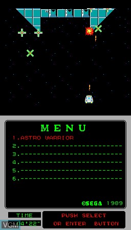 In-game screen of the game MegaTech - Astro Warrior on MAME