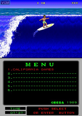 In-game screen of the game MegaTech - California Games on MAME