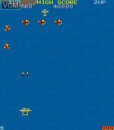 In-game screen of the game 1942 on MAME