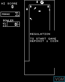 In-game screen of the game 4 Player Bowling Alley on MAME