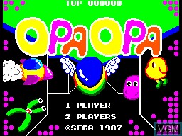 Title screen of the game Opa Opa on Sega Master System