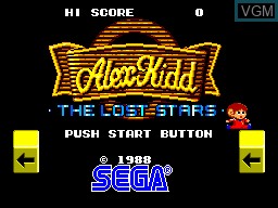 Title screen of the game Alex Kidd - The Lost Stars on Sega Master System