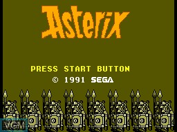 Title screen of the game Asterix on Sega Master System