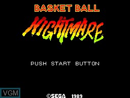 Title screen of the game Basketball Nightmare on Sega Master System