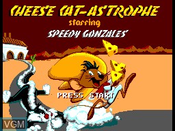Title screen of the game Cheese Cat-Astrophe Starring Speedy Gonzales on Sega Master System