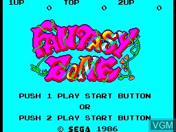 Title screen of the game Fantasy Zone on Sega Master System