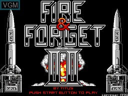 Title screen of the game Fire & Forget II on Sega Master System