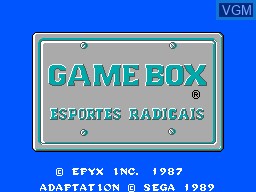 Title screen of the game Game Box Serie Esportes Radicais on Sega Master System