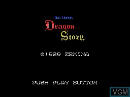 Title screen of the game Three Dragon Story, The on Sega Master System