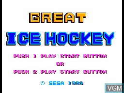 Title screen of the game Great Ice Hockey on Sega Master System
