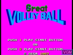 Title screen of the game Great Volleyball on Sega Master System