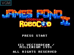 Title screen of the game James Pond 2 - Codename RoboCod on Sega Master System
