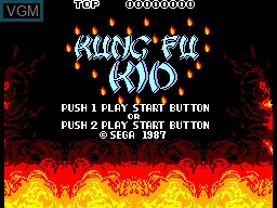 Title screen of the game Kung Fu Kid on Sega Master System