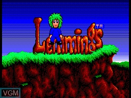 Title screen of the game Lemmings on Sega Master System