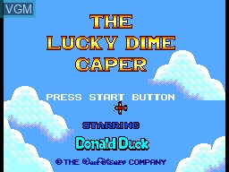 Title screen of the game Lucky Dime Caper Starring Donald Duck, The on Sega Master System