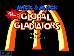 Title screen of the game Global Gladiators on Sega Master System